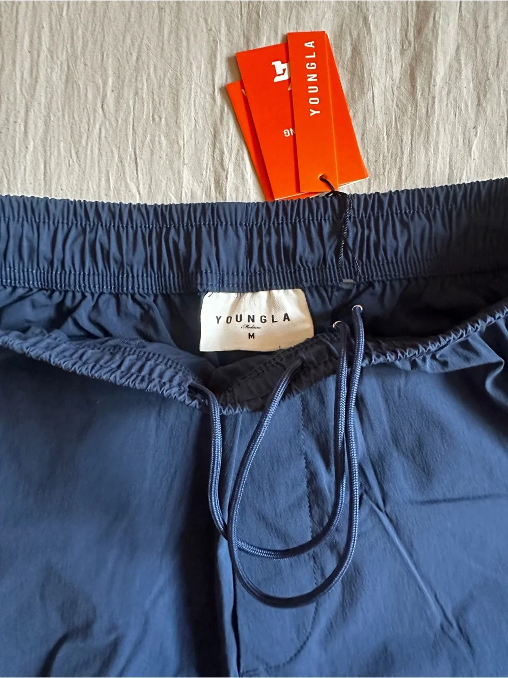 NWT YoungLA Men's Navy Blue Joggers with Elastic Waist